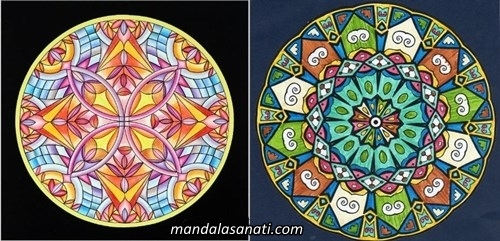 Mandala örnekleri boyalı