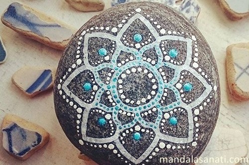 mandala taş boyama yapımı