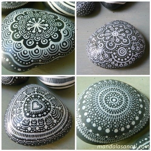 mandala taş boyama yapımı