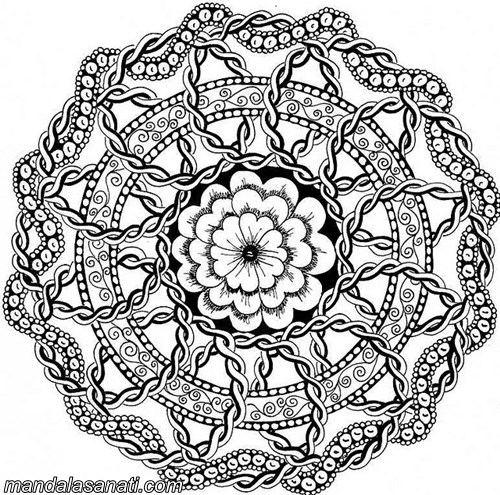 mandala siyah beyaz