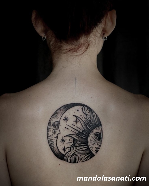 ay güneş mandala tattoo
