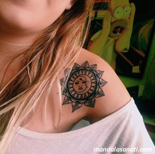 ay yıldız mandala tattoo
