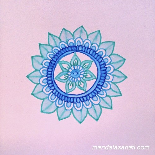 mandala boyama yapımı çalışması