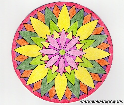 mandala boyama kuru boya kalemleri