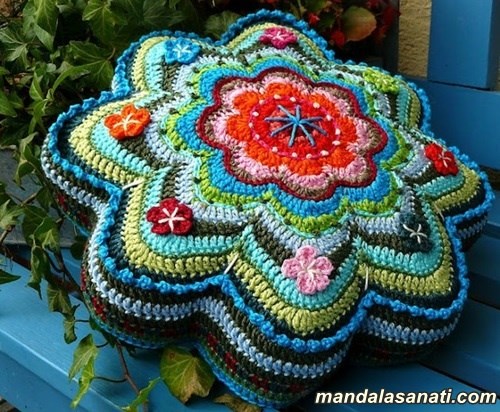 örgü mandala yapımı tığ işi motifler