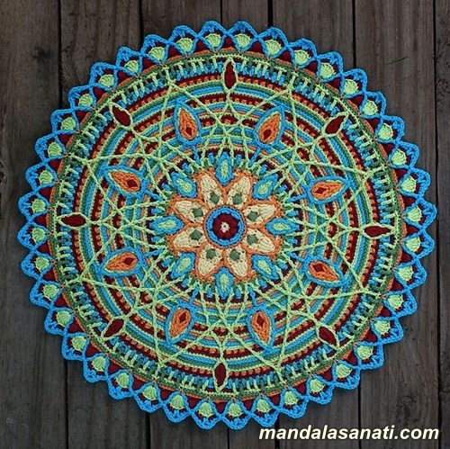 tığ işi örgü mandala yapımı