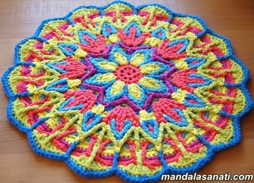 tığ işi örgü mandala yapımı