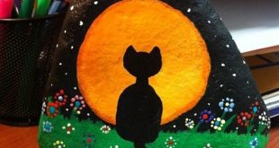 taşa kedi nasıl çizilir ve boyanır evde? taş boyama kedi