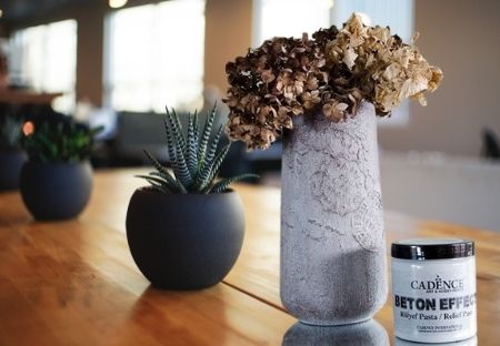 Beton efektiyle saksı yapımı